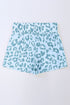 High Waisted Leopard And Checkered Print Athletic Casual Shorts