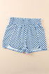 High Waisted Leopard And Checkered Print Athletic Casual Shorts
