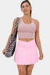High Waisted Tulip Hem Side Pocket Active Skort