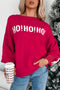 Ho Ho Ho Letter Jacquard Drop Shoulder Crew Sweater