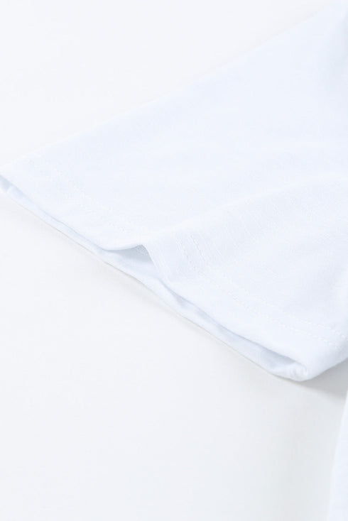 Holes Crew Neck Cotton Mixed T-Shirt