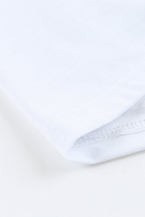 Holes Crew Neck Cotton Mixed T-Shirt