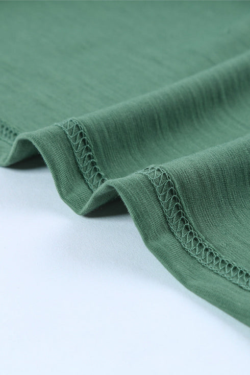 Holes Crew Neck Cotton Mixed T-Shirt