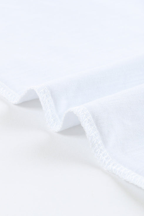 Holes Crew Neck Cotton Mixed T-Shirt