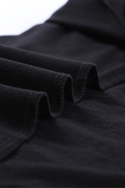 Holes Crew Neck Cotton Mixed T-Shirt