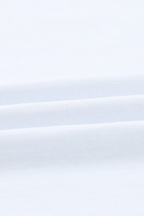 Holes Crew Neck Cotton Mixed T-Shirt