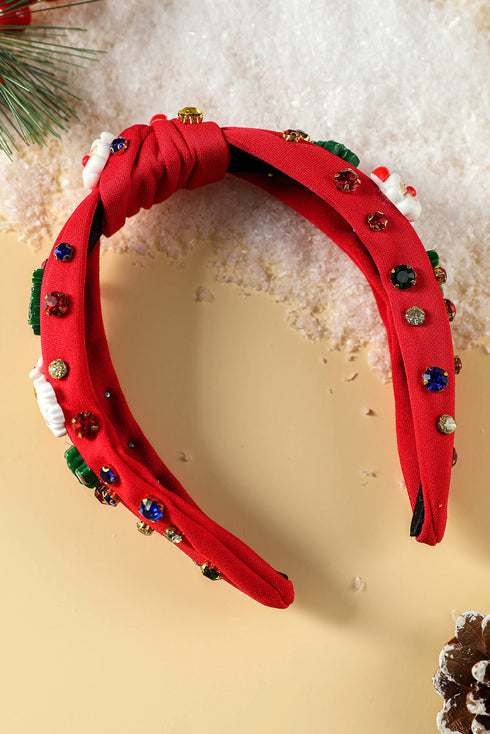 Holiday Cartoon Charm Rhinestone Knotted Headband