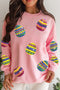 Holiday Graphic Print Long Sleeve Crew Neck Sweatshirt