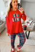 Holiday Graphic Print Raglan Top And Jogger Set