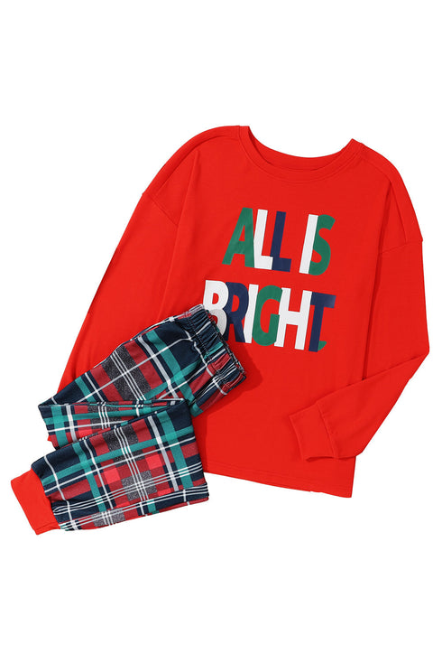 Holiday Graphic Print Raglan Top And Jogger Set