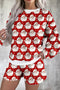 Holiday Santa Graphic Pullover And Short Lounge Set