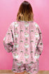 Holiday Santa Graphic Pullover And Short Lounge Set