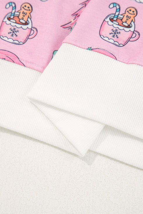 Holiday Santa Graphic Pullover And Short Lounge Set