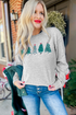 Holiday Tree Graphic Soft Fleece Crew Neck Sweatshirt