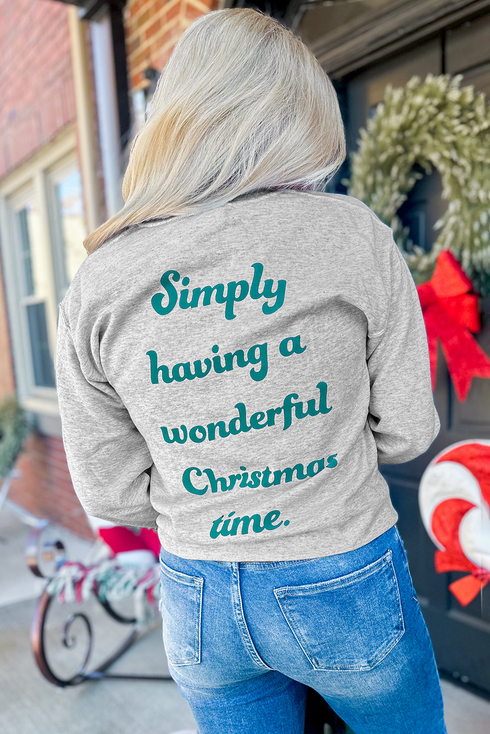 Holiday Tree Graphic Soft Fleece Crew Neck Sweatshirt