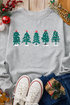 Holiday Tree Graphic Soft Fleece Crew Neck Sweatshirt
