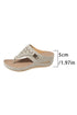 Hollow Cutout Platform Wedge Thong Style Slippers