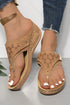 Hollow Cutout Platform Wedge Thong Style Slippers