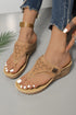 Hollow Cutout Platform Wedge Thong Style Slippers