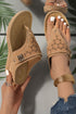 Hollow Cutout Platform Wedge Thong Style Slippers