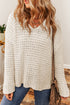 Hollow-out Crochet V Neck Sweater