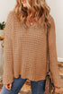 Hollow-out Crochet V Neck Sweater