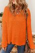 Hollow-out Crochet V Neck Sweater