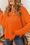 Hollow-out Crochet V Neck Sweater