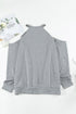 Hollow Out Off-The-Shoulder Long Sleeve T-Shirt
