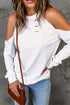 Hollow Out Off-The-Shoulder Long Sleeve T-Shirt
