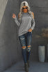 Hollow Out Off-The-Shoulder Long Sleeve T-Shirt