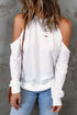 Hollow Out Off-The-Shoulder Long Sleeve T-Shirt