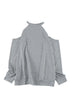 Hollow Out Off-The-Shoulder Long Sleeve T-Shirt