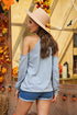 Hollow Out Off-The-Shoulder Long Sleeve T-Shirt
