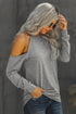 Hollow Out Off-The-Shoulder Long Sleeve T-Shirt