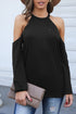 Hollow Out Off-The-Shoulder Long Sleeve T-Shirt
