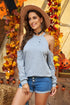 Hollow Out Off-The-Shoulder Long Sleeve T-Shirt