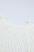 Hollow-Out Puffy Sleeve Drop Shoulder Round Neck Knit Pullover Sweater