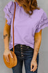 Hollow Out Ruffle Sleeve T-Shirt