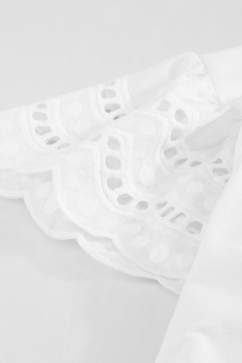 Hollow Out Ruffle Sleeve T-Shirt