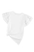 Hollow Out Ruffle Sleeve T-Shirt