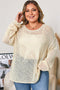 Hollow Out Textured Knit Star Print Sweater