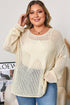 Hollow Out Textured Knit Star Print Sweater