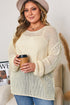 Hollow Out Textured Knit Star Print Sweater