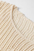 Hollow Out Textured Knit Star Print Sweater