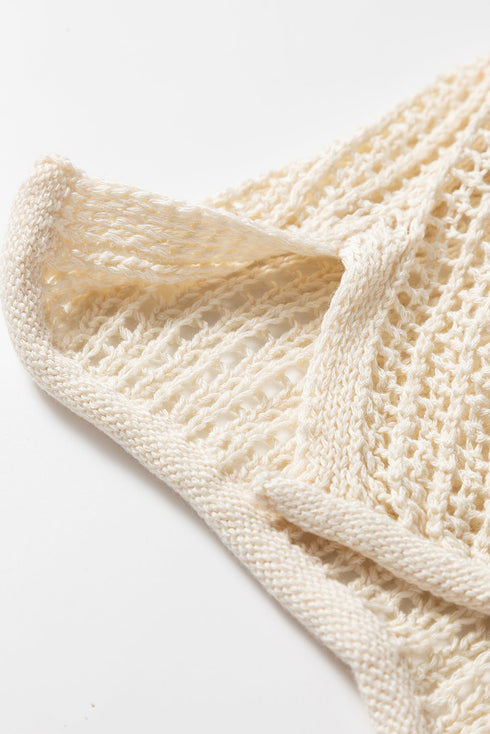 Hollow Out Textured Knit Star Print Sweater