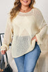 Hollow Out Textured Knit Star Print Sweater