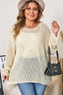 Hollow Out Textured Knit Star Print Sweater
