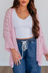 Hollow Pattern Crochet Drop Shoulder Open Front Sweater Cardigan