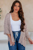 Hollow Pattern Crochet Drop Shoulder Open Front Sweater Cardigan